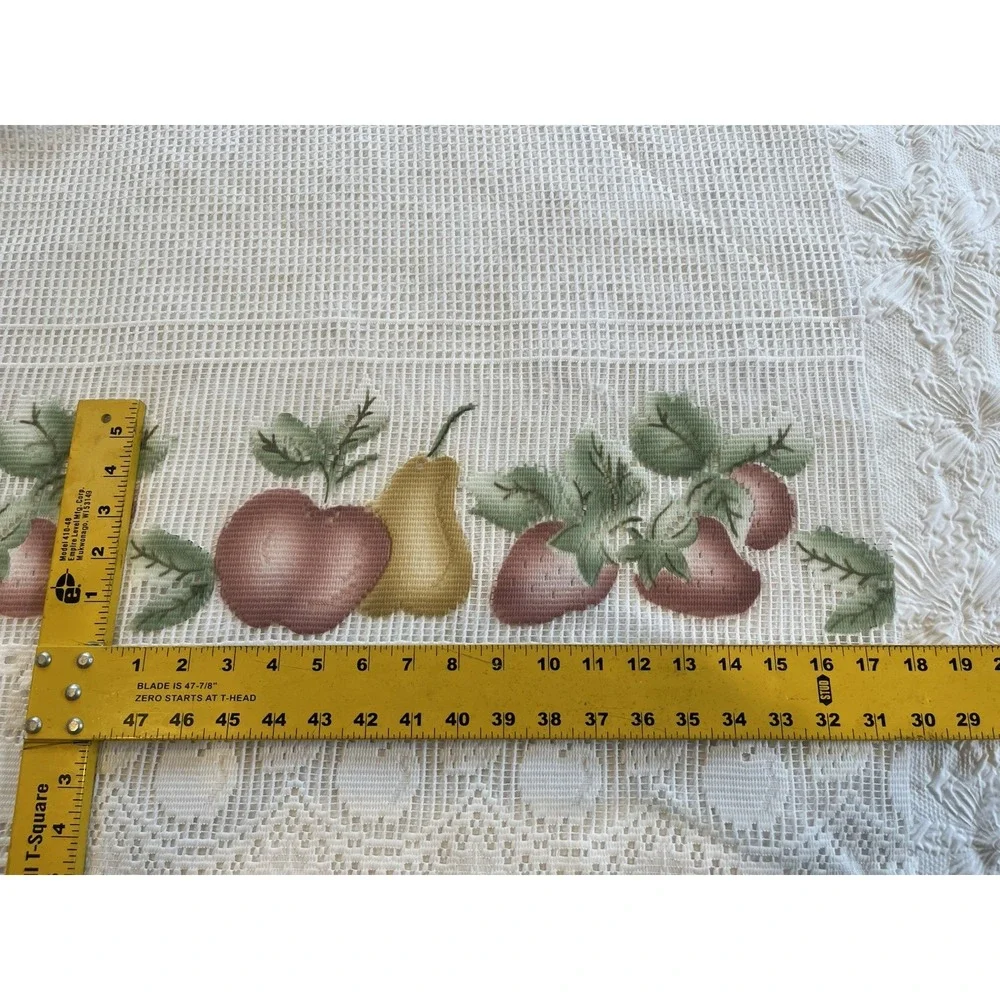 Kitchen‎ Window Valance Fabric Knit Lace Country vtg White 8 yards x 23